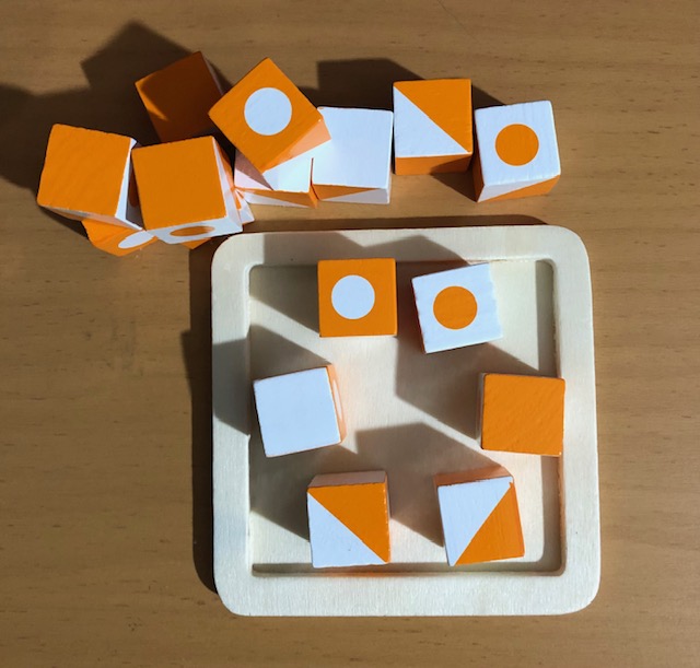 Q-Bitz Solo Game Orange Edition Visual Dexterity. Cubed.